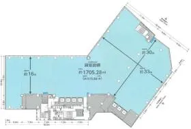 SERVCORP TRI-SEVEN ROPPONGIビルの基準階図面