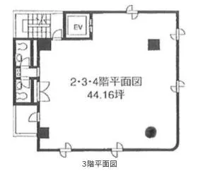 築地小川ビルの基準階図面