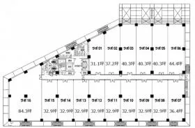 三井リンクラボ新木場3ビルの基準階図面