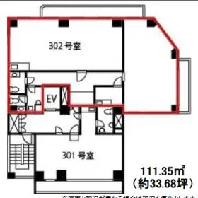 川正ビルの基準階図面