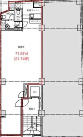 Relink KAMINARIMONビルの基準階図面