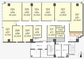 H1O渋谷三丁目ビルの基準階図面