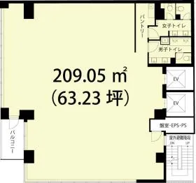 Time With 新日本橋(旧:(仮称)日本橋本町4丁目)の基準階図面